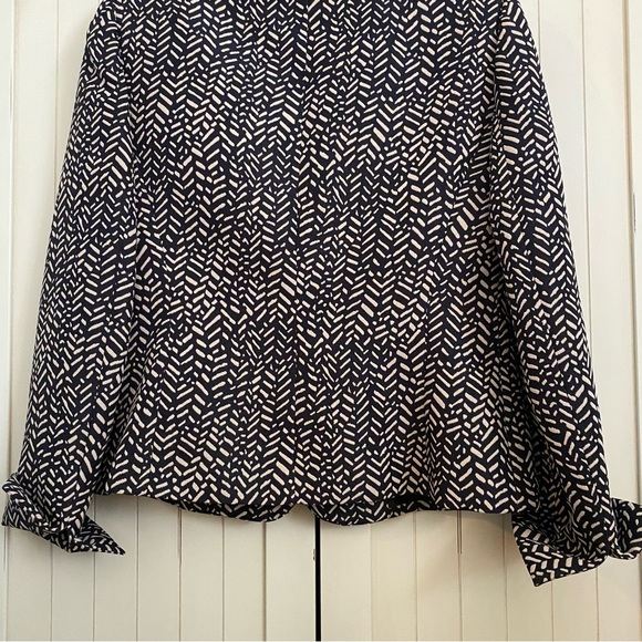 Kasper Suit Jacket Blazer Black with Beige Print Button Front Fitted Lined 2P - Picture 7 of 14